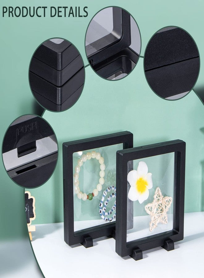 Uceoo Black 3D Floating Frame, Uceoo 4 Pack 5.5×5.5×0.8”/140X140X20m Challenge Coin Holder Coin Floating Display with 8 Bases for Coin Medallions Specimen Jewelry - Image 5